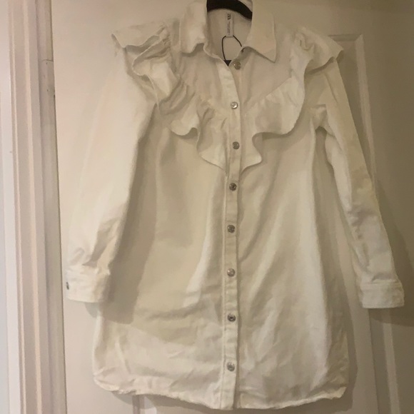 Zara Dresses & Skirts - Zara white denim dress